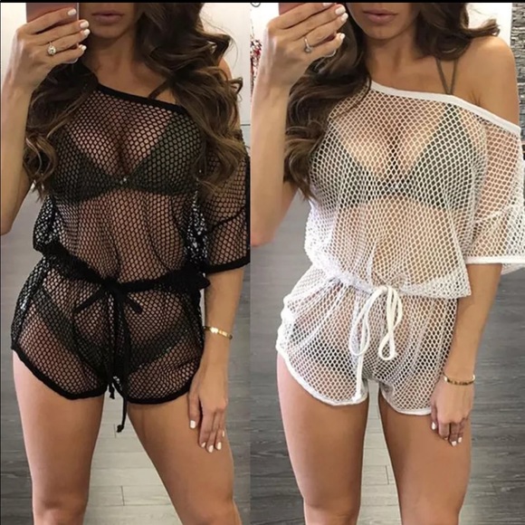 Sexy Mesh swimsuit Cover-Ups One Piece - Picture 5 of 5